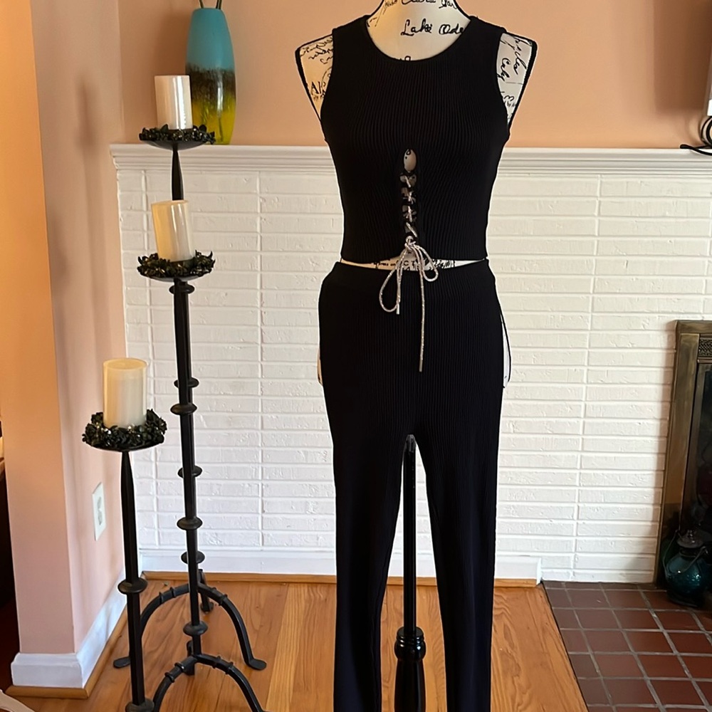 IMMODEL 2PC Ribbed Knit Tank and Legging Set